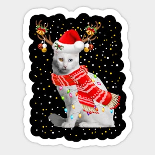 Turkish Angora Cat Christmas Sticker